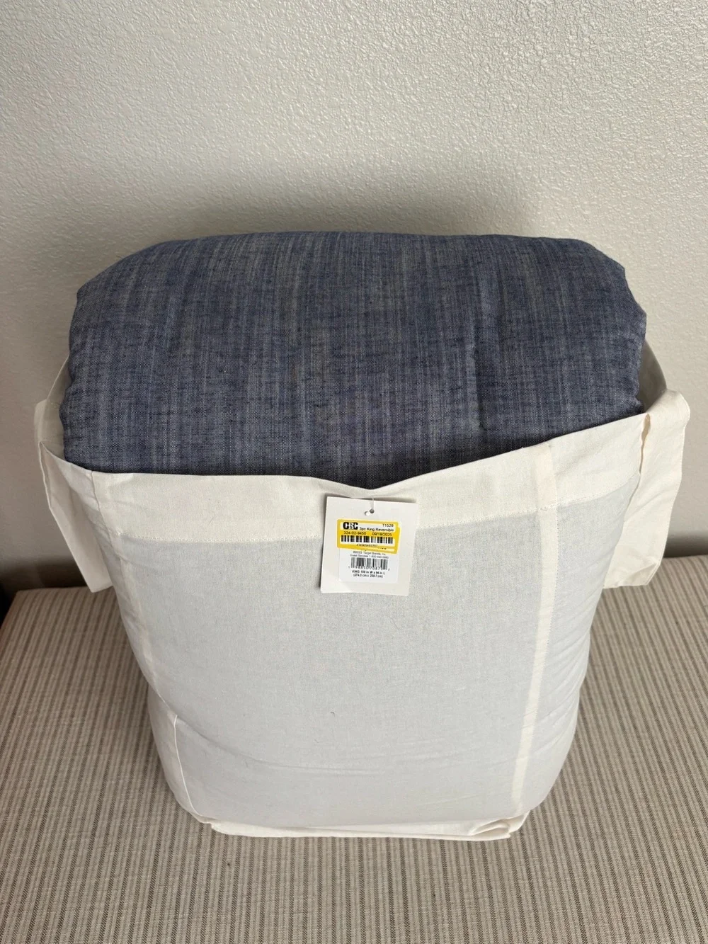 NWT 3pc King Reversible Comforter Set Blue - Hearth & Hand with Magnolia
